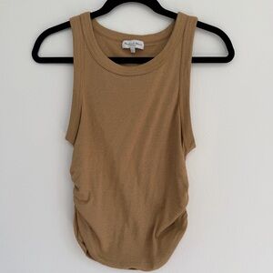 Michael Stars Ella Shine Ruched Sleeveless Tank Top